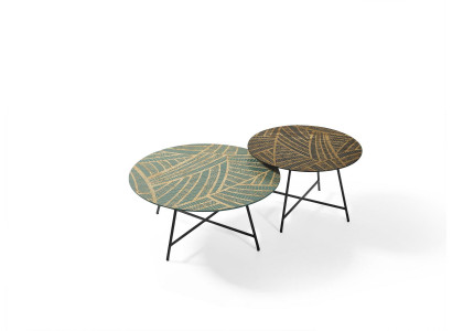 Ensemble de meubles raffinés avec 2 tables basses rondes dans un style contemporain